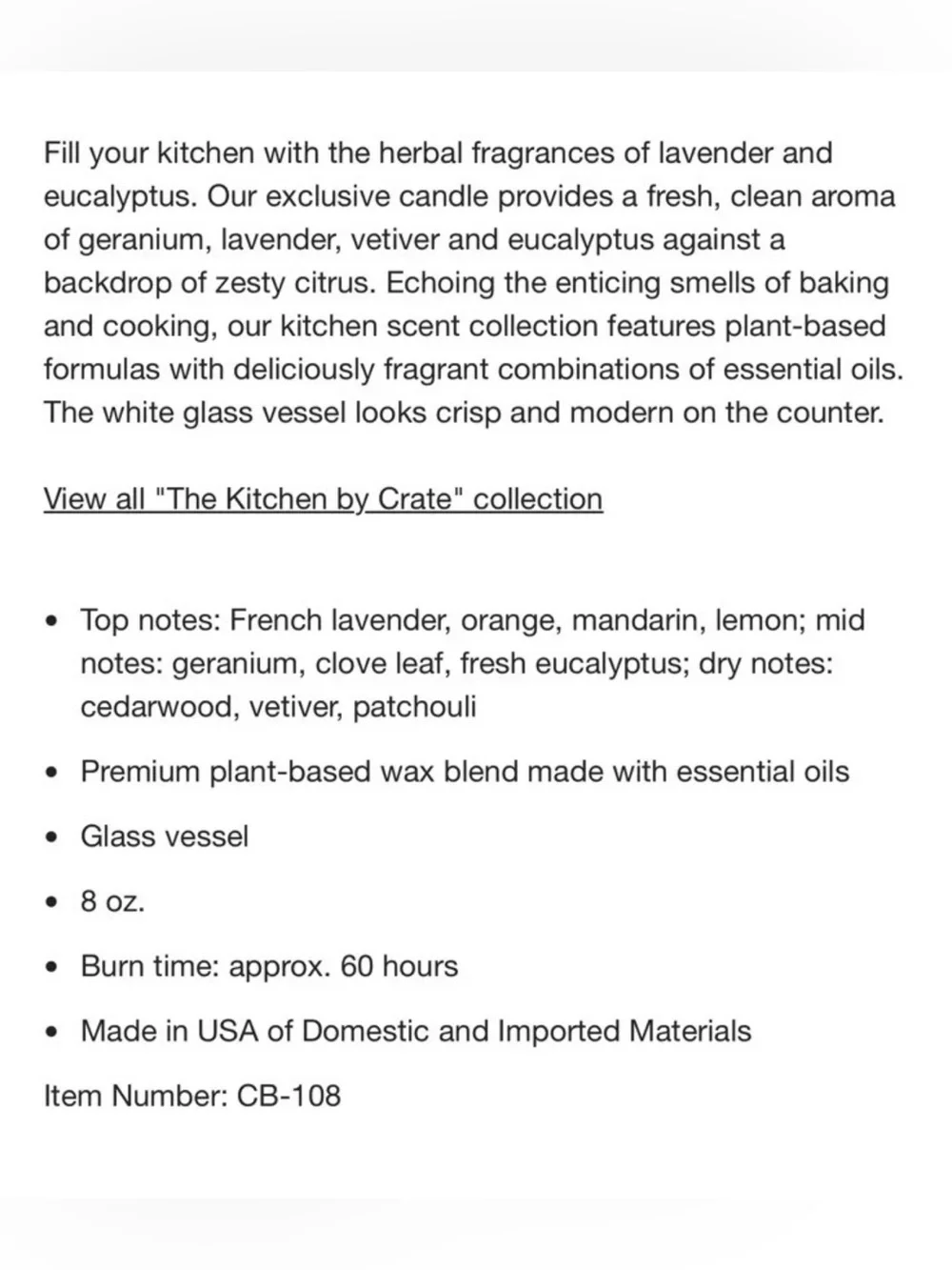 Crate&Barrel single wick